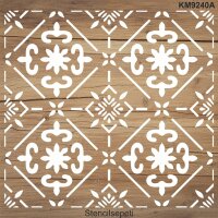 Geometrik Duvar Deseni - Stencil Boyama Şablonu - 2