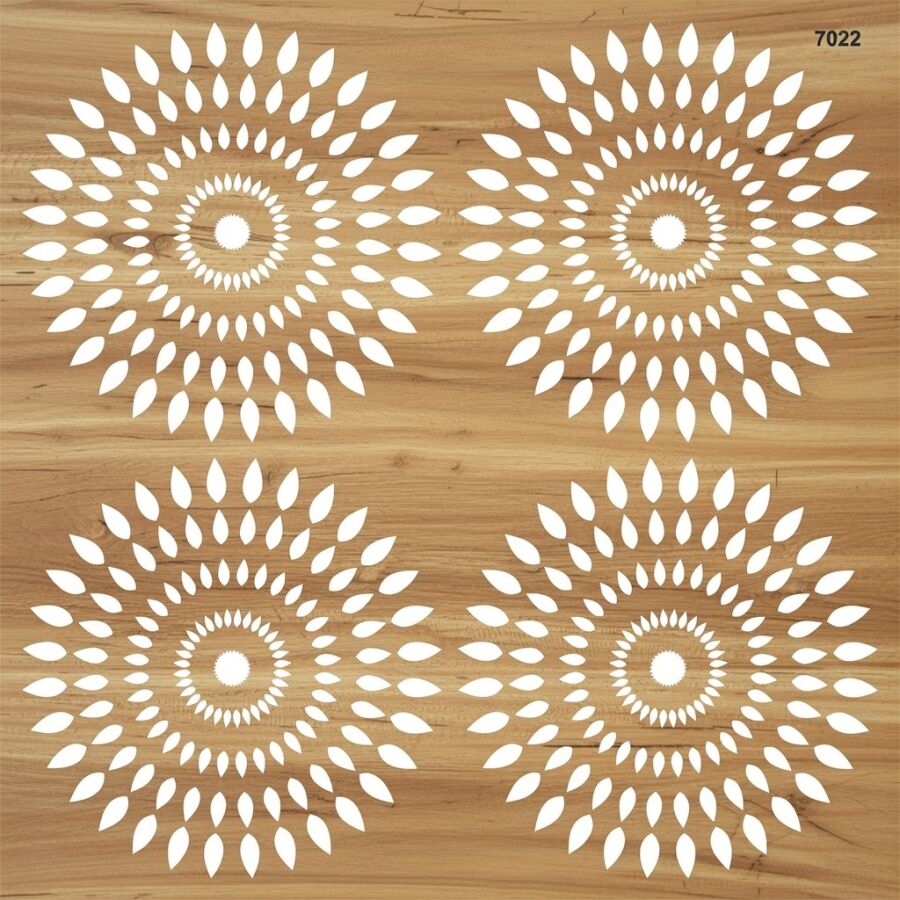 Geometrik Duvar Deseni Stencil Boyama Şablonu - 2