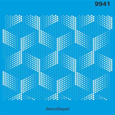 Geometrik Duvar Deseni - Stencil Şablon - 1