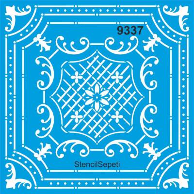 Geometrik Duvar Deseni - Stencil Şablon - 1