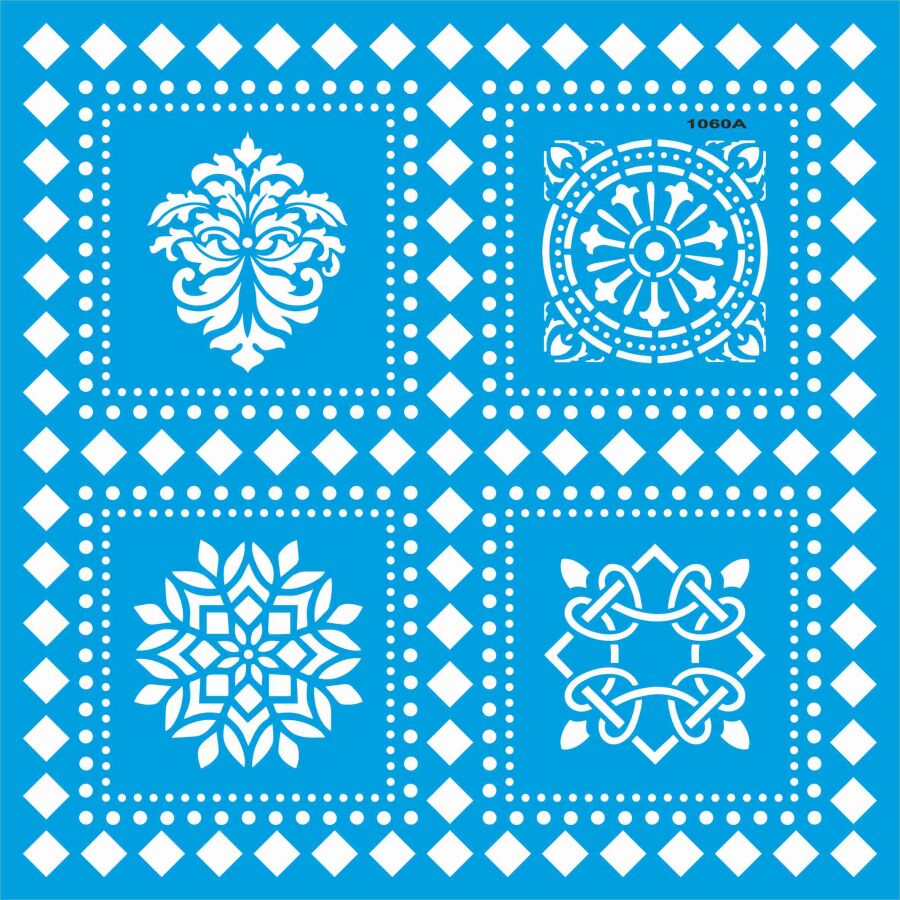 Geometrik Duvar Deseni - Stencil Şablon - 1