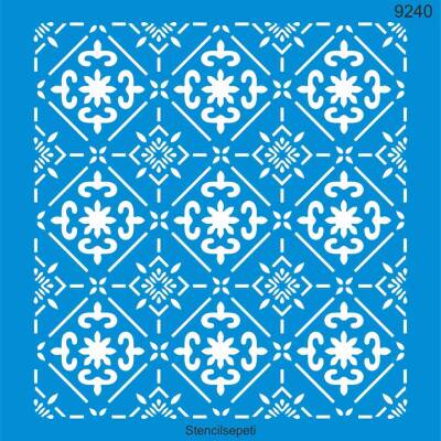 Geometrik Duvar Deseni - Stencil Şablon - 1