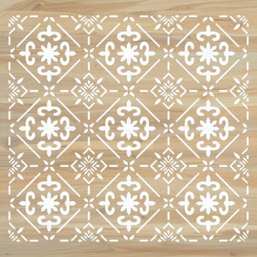 Geometrik Duvar Deseni - Stencil Şablon - 2