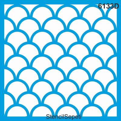 Geometrik Duvar Deseni - Stencil Şablon - 1