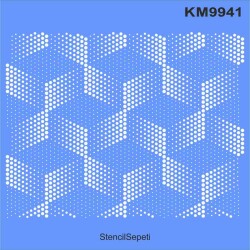 Geometrik Duvar Deseni - Stencil Şablon - StencilSepeti
