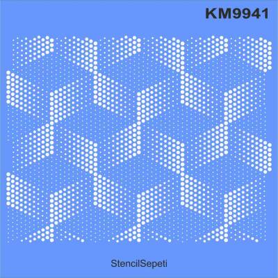 Geometrik Duvar Deseni - Stencil Şablon - 1
