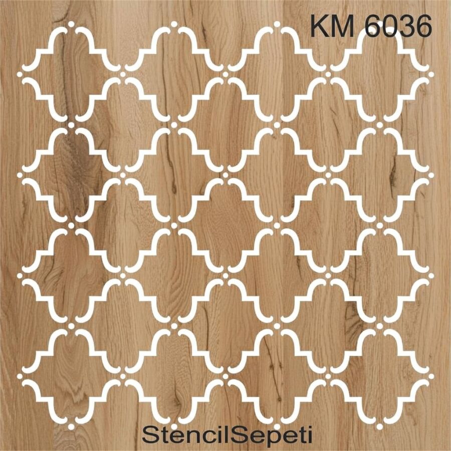 Geometrik Fas Deseni - Stencil Boyama Şablonu - 2
