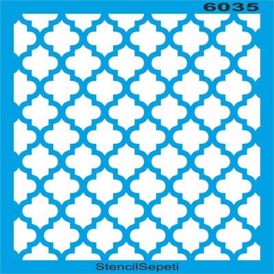 Geometrik Fas Deseni - Stencil Şablon. - 1