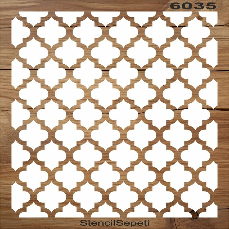 Geometrik Fas Deseni - Stencil Şablon. - 2