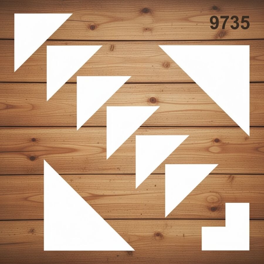 Geometrik Fayans Deseni - Stencil Boyama Şablonu - 3