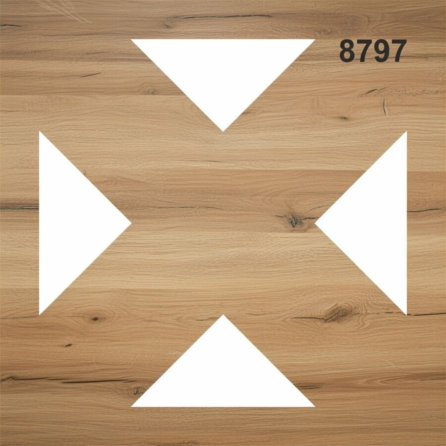 Geometrik Fayans Deseni - Stencil Boyama Şablonu - 2