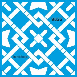 Geometrik Fayans Deseni - Stencil Desen Şablonu - StencilSepeti