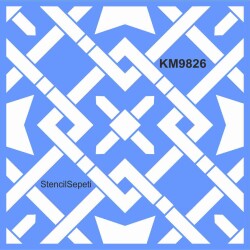 Geometrik Fayans Deseni - Stencil Şablon - StencilSepeti