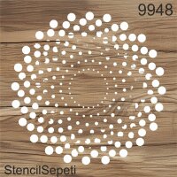 Geometrik Spiral Desen - Stencil Boyama Şablonu - 2