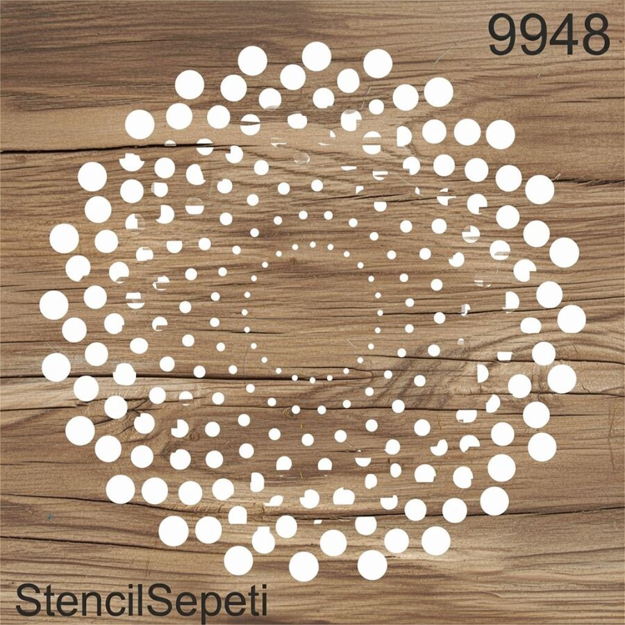 Geometrik Spiral Desen - Stencil Boyama Şablonu - 2