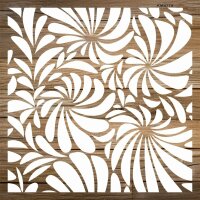 Yapraklı Duvar Deseni - Stencil Boyama Şablonu - 2