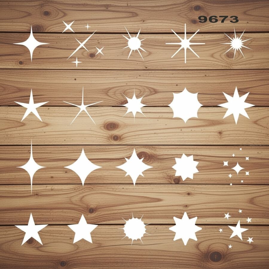 Geometrik Yıldızlar - Stencil Boyama Şablonu - 2