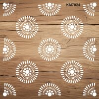 Geometrik Duvar Deseni Stencil Boyama Şablonu - 2