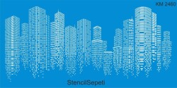 Gökdelenler Duvar Deseni - Stencil Boyama Şablonu - StencilSepeti