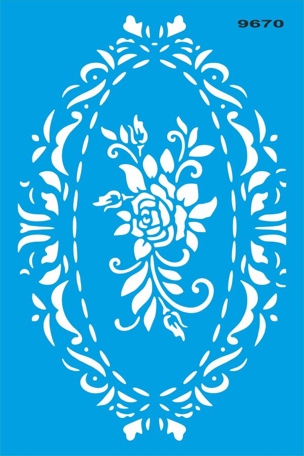 Gül Deseni - Stencil Boyama Şablonu - 1