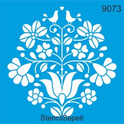 Güvercin ve Çiçekler - StencilSepeti