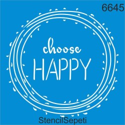 Hayata Gülümse Deseni - Stencil Boyama Şablonu - StencilSepeti