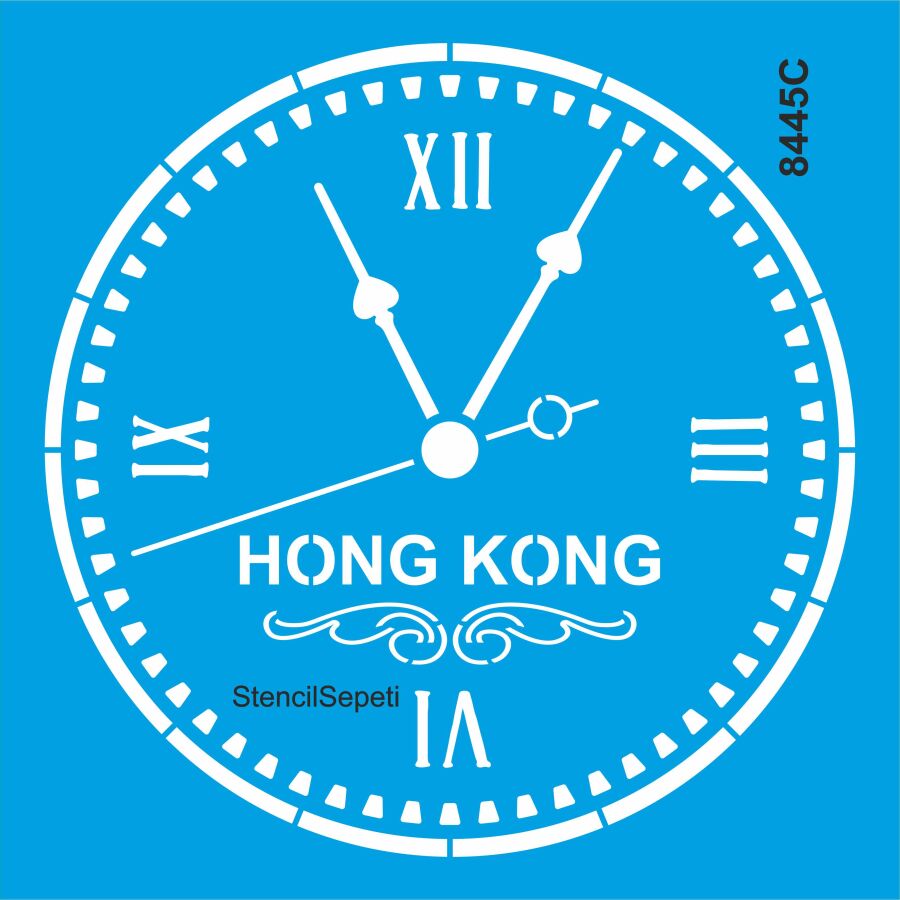 Saat Hong Kong- Stencil Şablonu - 1
