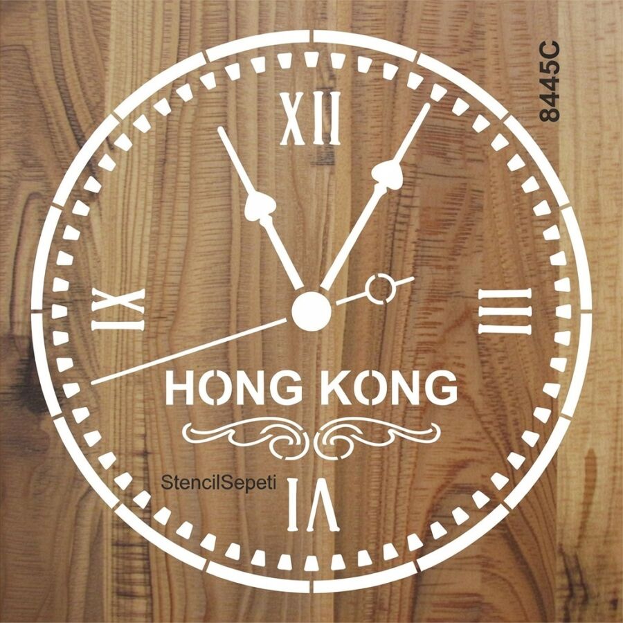 Saat Hong Kong- Stencil Şablonu - 2
