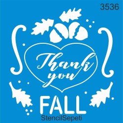 Hoşgeldin Sonbahar Deseni - Stencil Boyama Şablonu - StencilSepeti