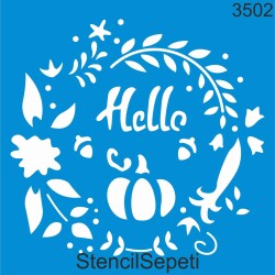 Hoşgeldin Sonbahar Deseni - Stencil Boyama Şablonu - StencilSepeti