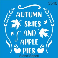 Hoşgeldin Sonbahar Deseni - Stencil Boyama Şablonu - StencilSepeti
