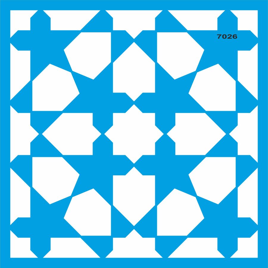 İznik Duvar Deseni Stencil Boyama Şablonu - 1