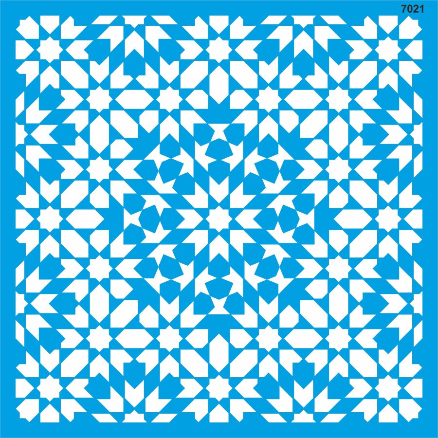 İznik Duvar Deseni Stencil Boyama Şablonu - 1