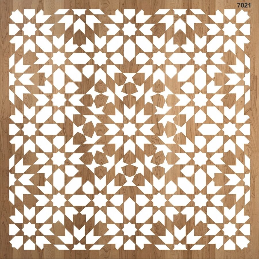 İznik Duvar Deseni Stencil Boyama Şablonu - 2