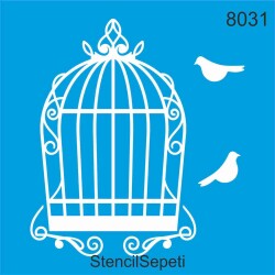 Kafesteki Kuşlar - StencilSepeti