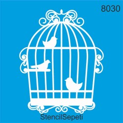 Kafesteki Kuşlar - StencilSepeti
