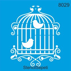 Kafesteki Kuşlar - StencilSepeti