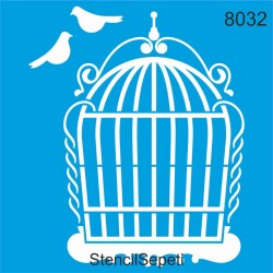 Kafesteki Kuşlar - StencilSepeti