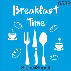 Kahvaltı Zamanı - Stencil Boyama Şablonu - StencilSepeti