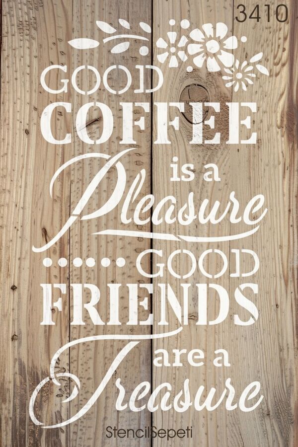 Kahve Dostluğu - Stencil Boyama Şablonu - 2