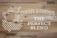 Kahve Dostluğu - Stencil Boyama Şablonu - 2