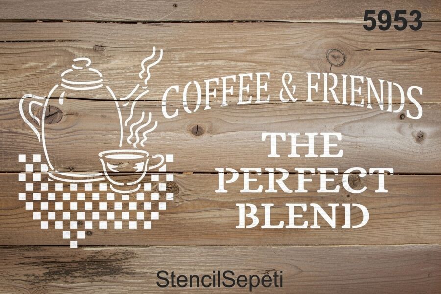 Kahve Dostluğu - Stencil Boyama Şablonu - 2