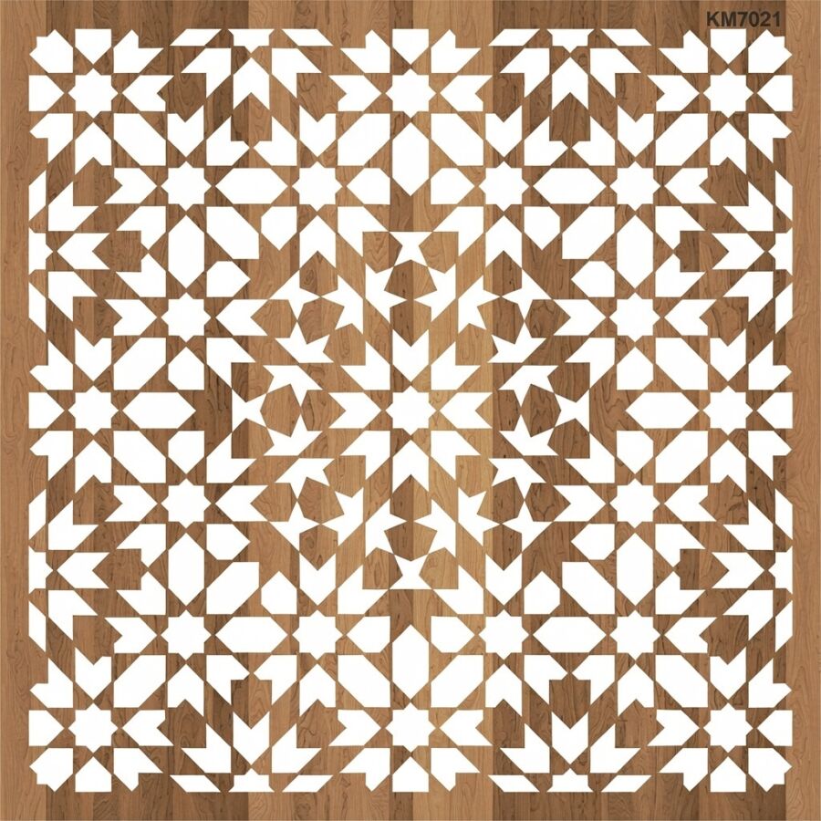 İznik Duvar Deseni Stencil Boyama Şablonu - 2