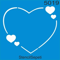 Kalp Deseni - Stencil Şablon - StencilSepeti
