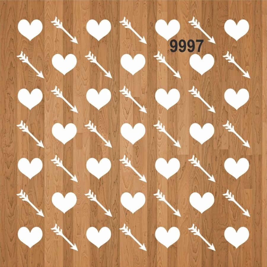 Oklar Kalpler Desen - Stencil Boyama Şablonu - 2