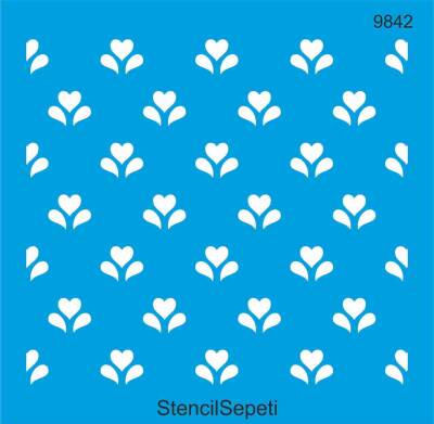 Kalpli Duvar Deseni - Stencil Desen Şablonu - 1