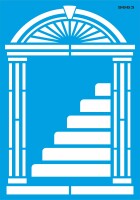 Antik Sütünlu Kapı - Stencil Boyama Şablonu - 1