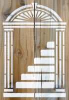 Antik Sütünlu Kapı - Stencil Boyama Şablonu - 2