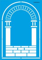 Antik Sütünlu Kapı - Stencil Boyama Şablonu - 1