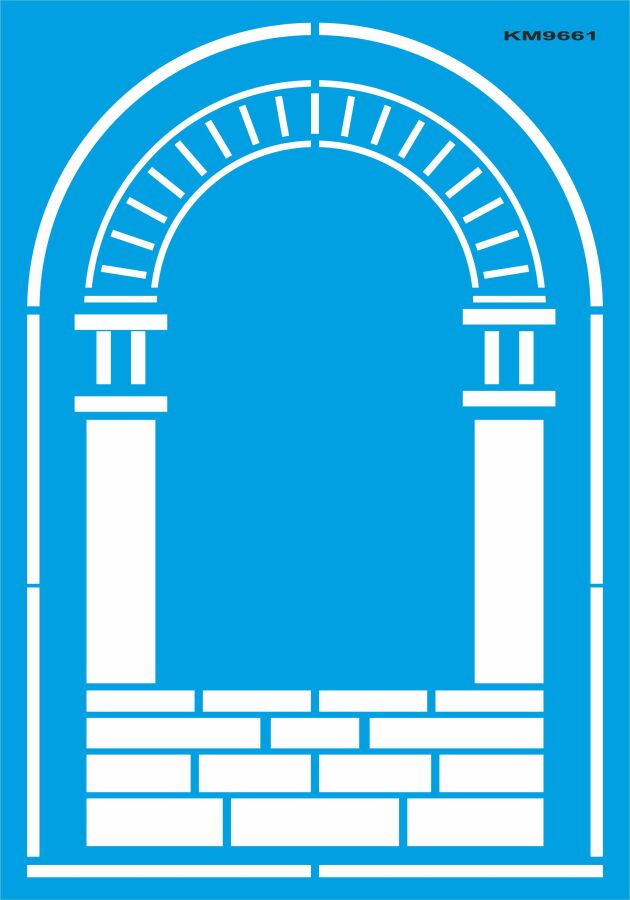 Antik Sütünlu Kapı - Stencil Boyama Şablonu - 1